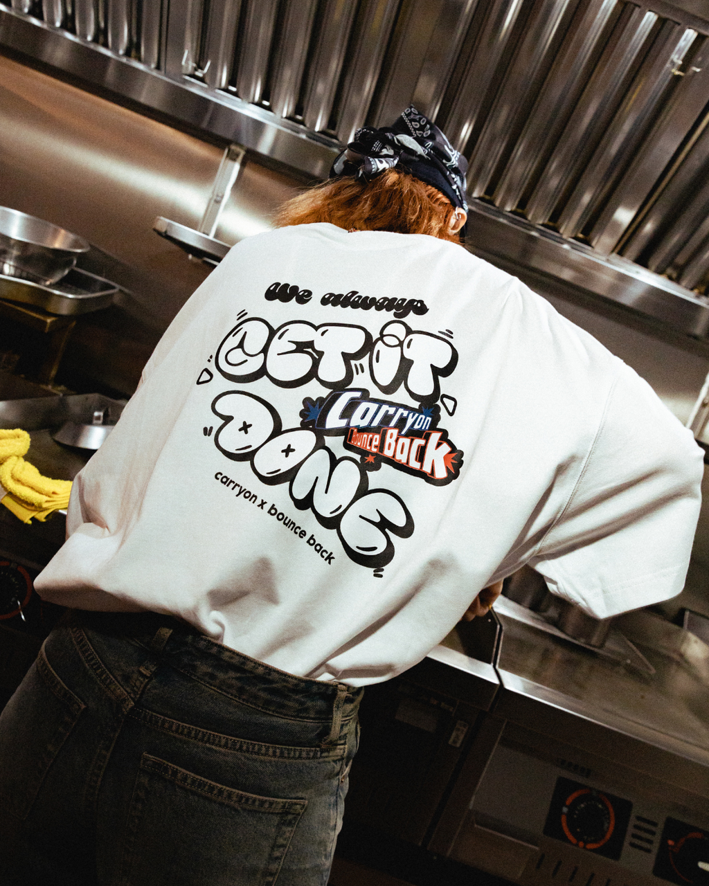 CARRYON X Bounce Back 25SS We Always Get It Done Tee 聯名短T 白色 台灣製