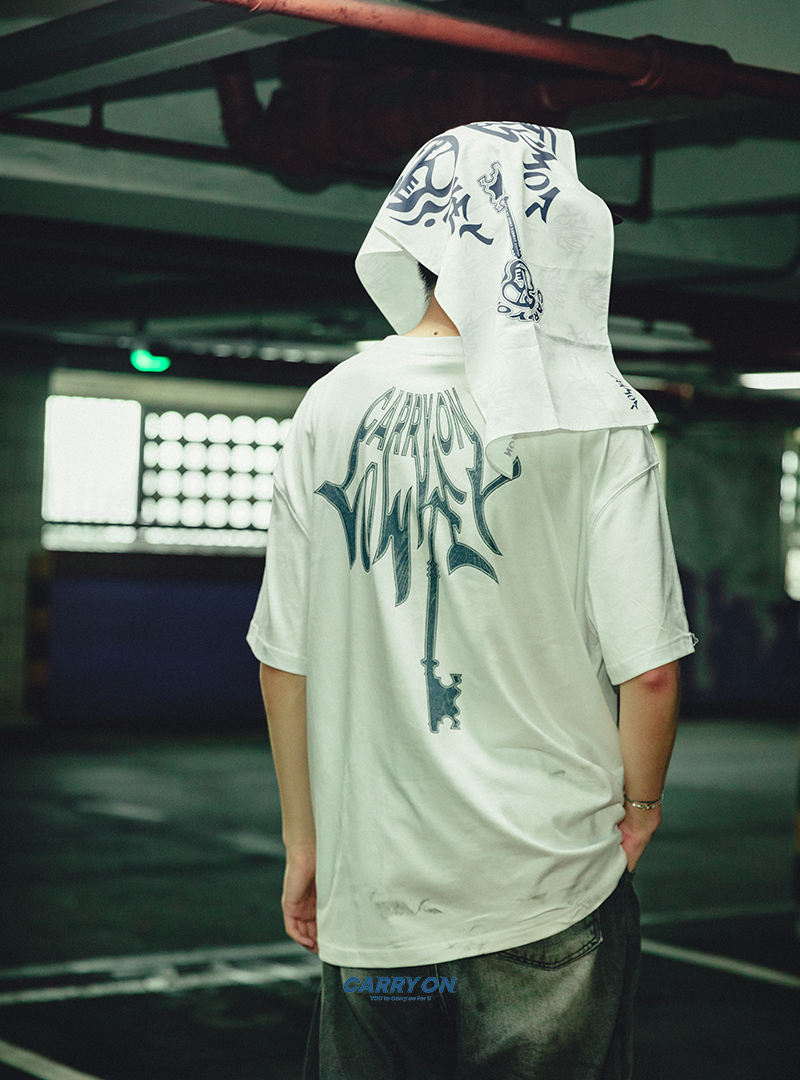 CARRYON X Lowkey 25SS Keyword Logo 抽象 聯名短T 白色 台灣製