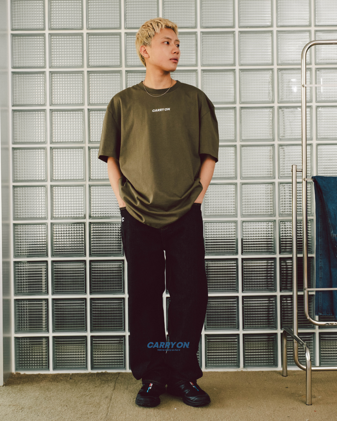 CARRYON 25SS Street Logo Tee 350g  純棉短T 台灣製 軍綠色