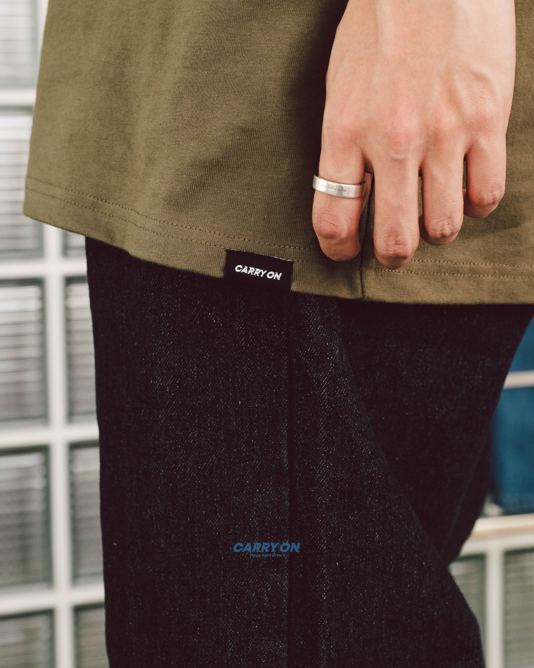 CARRYON 25SS Street Logo Tee 350g  純棉短T 台灣製 軍綠色