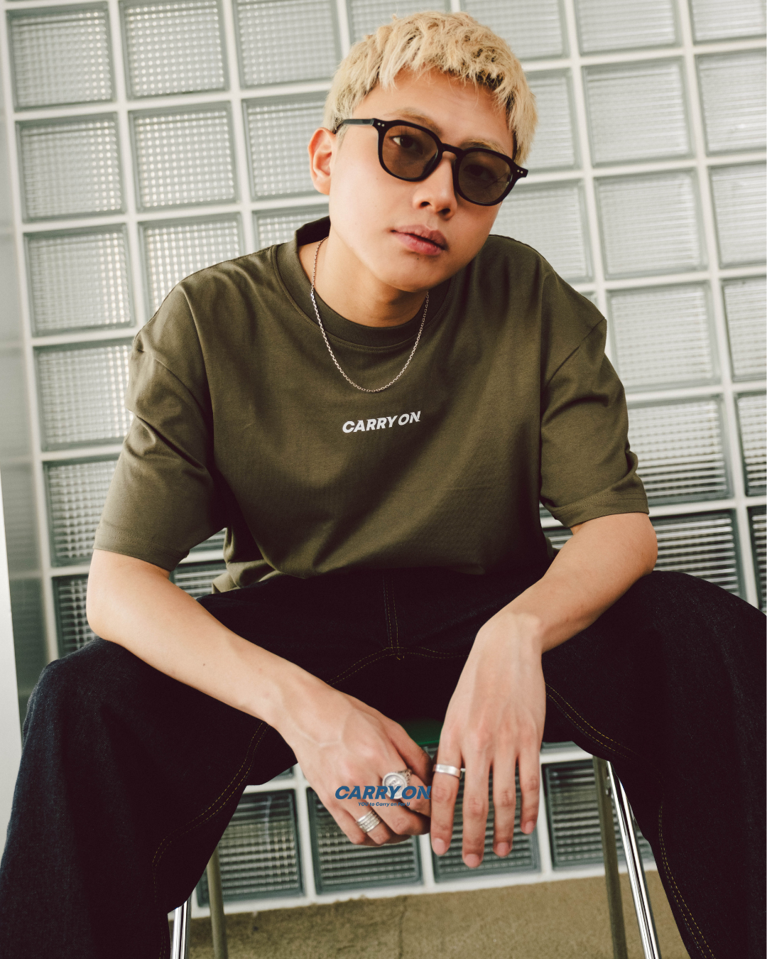 CARRYON 25SS Street Logo Tee 350g  純棉短T 台灣製 軍綠色