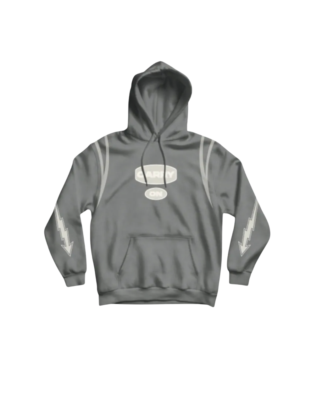 CARRYON 24FW Thunder Flow Hoodie 330g 毛圈巾 閃電 反光條 帽T  灰色