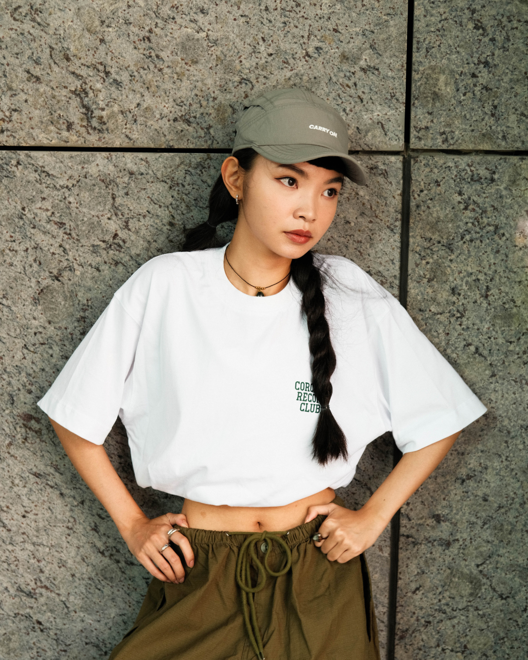 CARRYON 24SS Dad Hat Logo 滑面 防潑水老帽  灰色