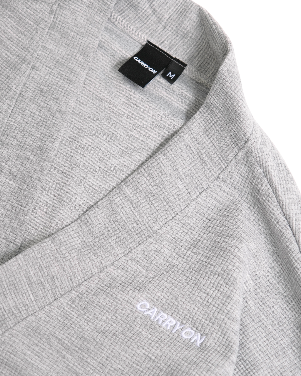CARRYON 24SS Logo Waffle Coat 電繡 華夫格 薄款 開衫外套 灰色