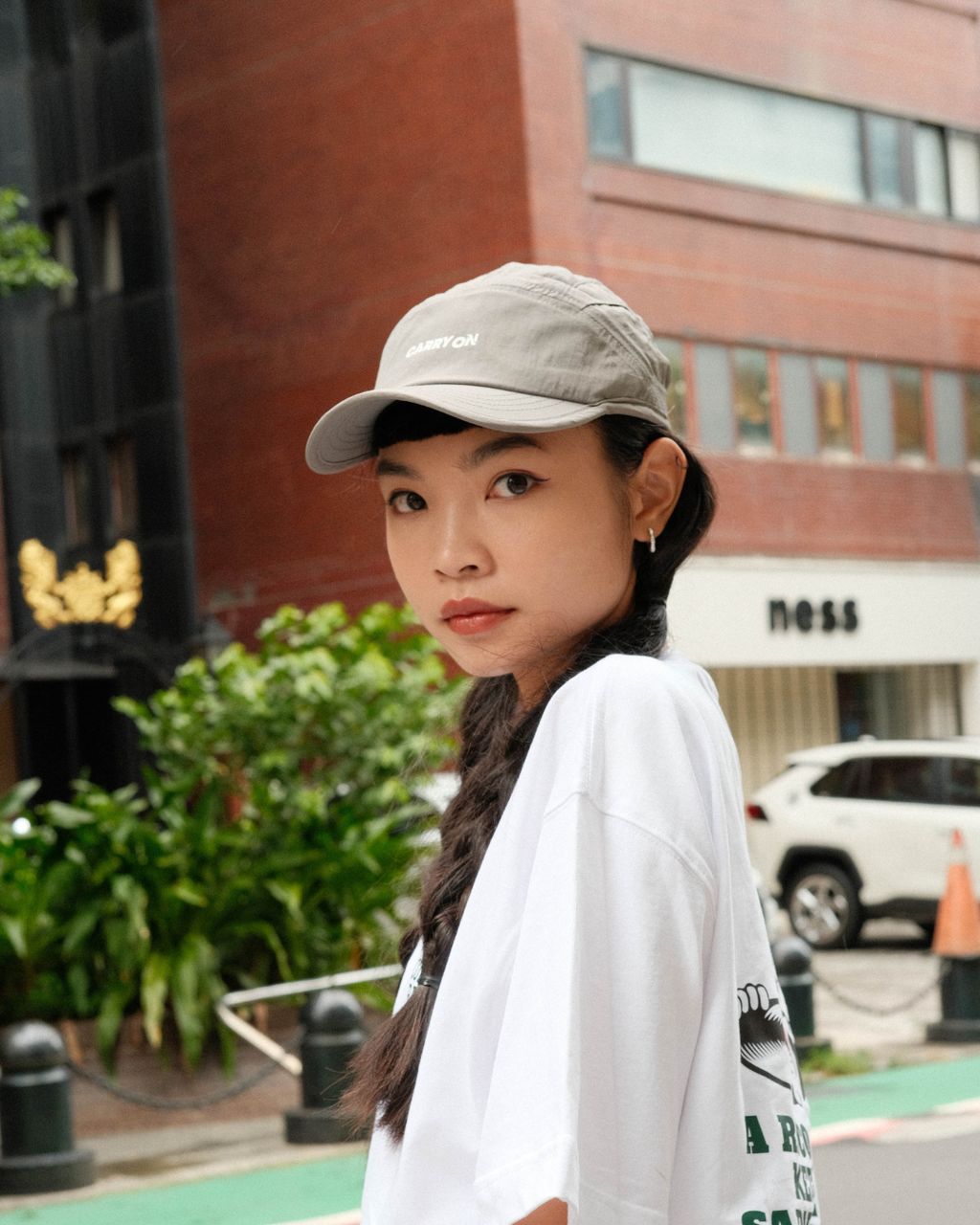 CARRYON 24SS Dad Hat Logo 滑面 防潑水老帽  灰色