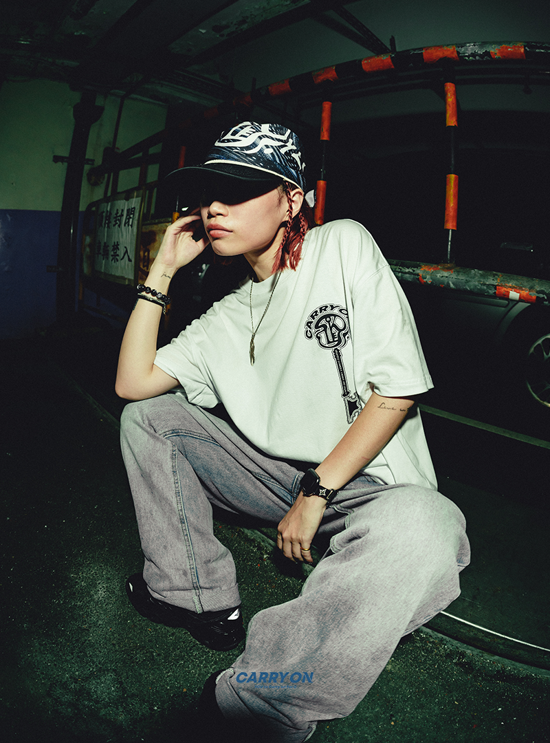 CARRYON X Lowkey 25SS Double Name Logo Tee 鑰匙 聯名短T 白色 台灣製