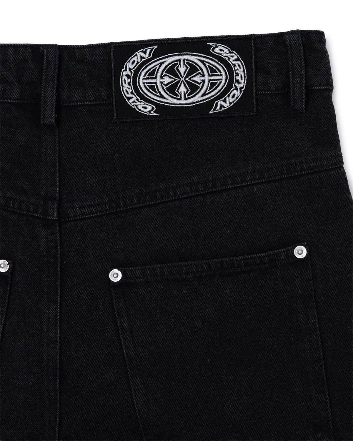CARRYON 26SS  Washed Patch Jeans 水洗布章牛仔褲 黑色