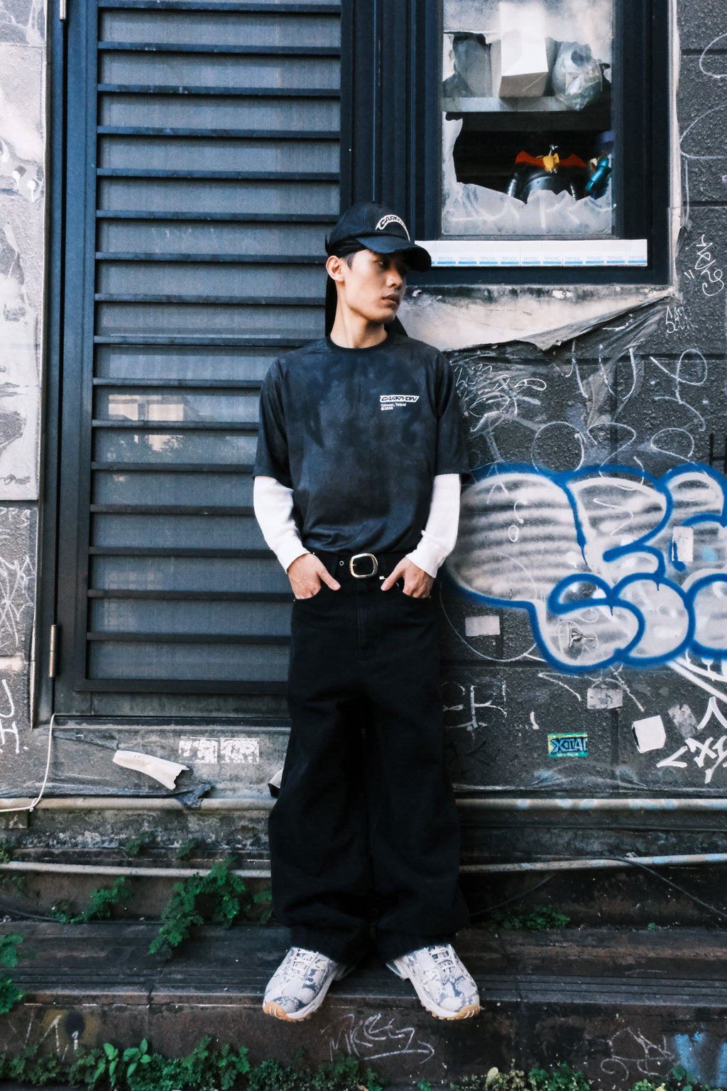 CARRYON 26SS  Washed Patch Jeans 水洗布章牛仔褲 黑色