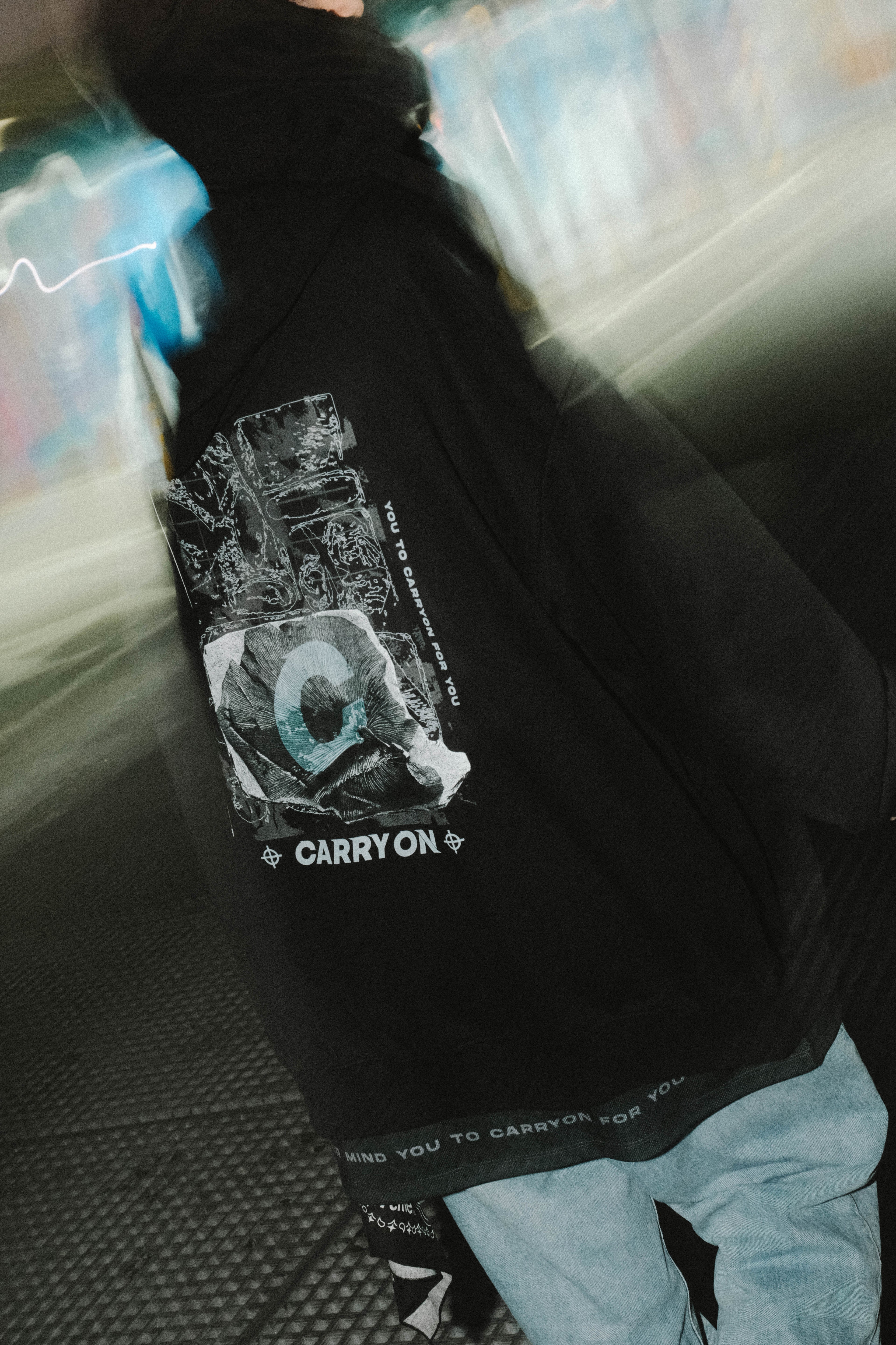 CARRYON 24FW Shadow Line Hoodie Jacket 大理石元素 連帽外套 黑色
