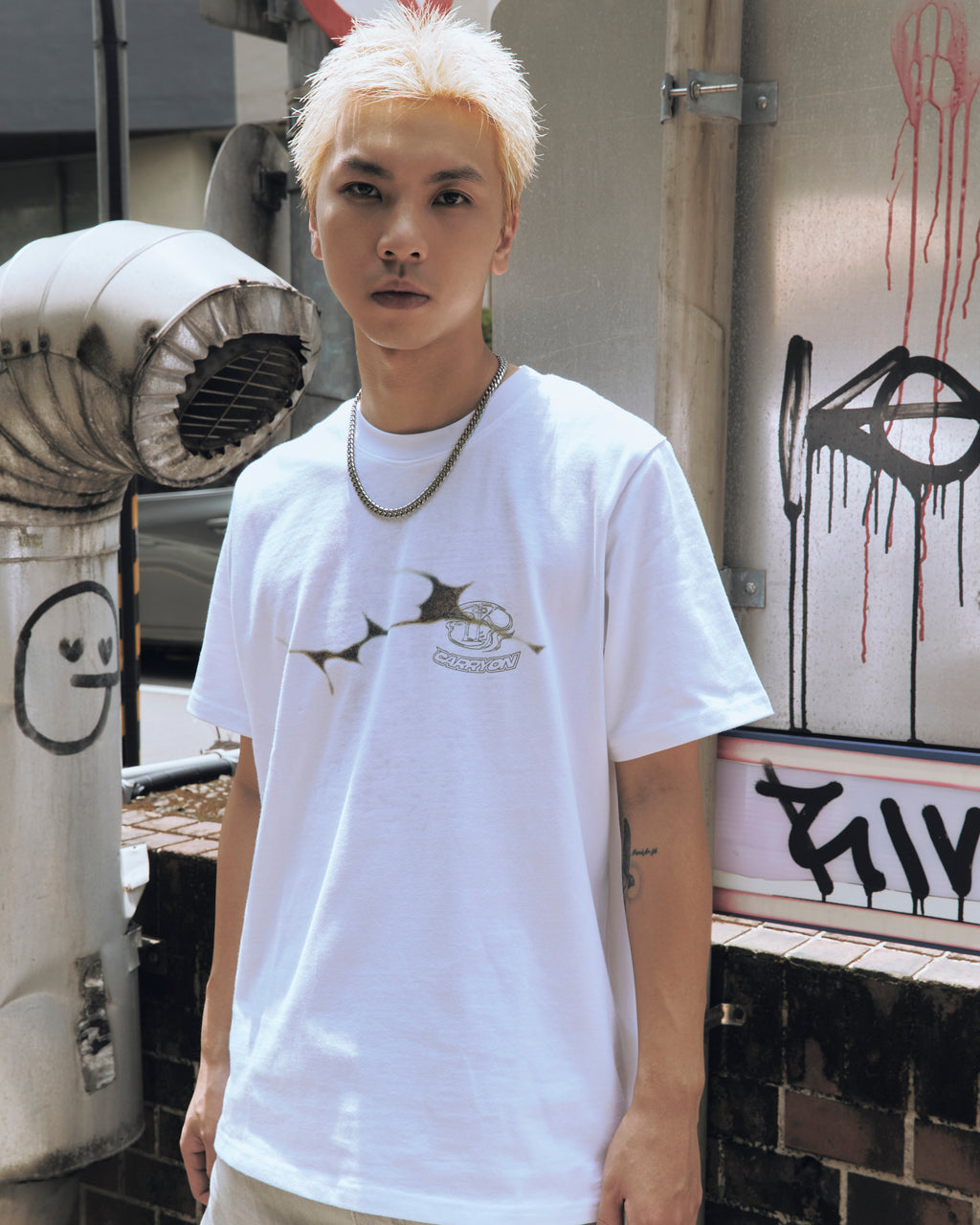 CARRYON × LOWKEY 26SS LOWFREQ VOL.3  聯名款短T 白色