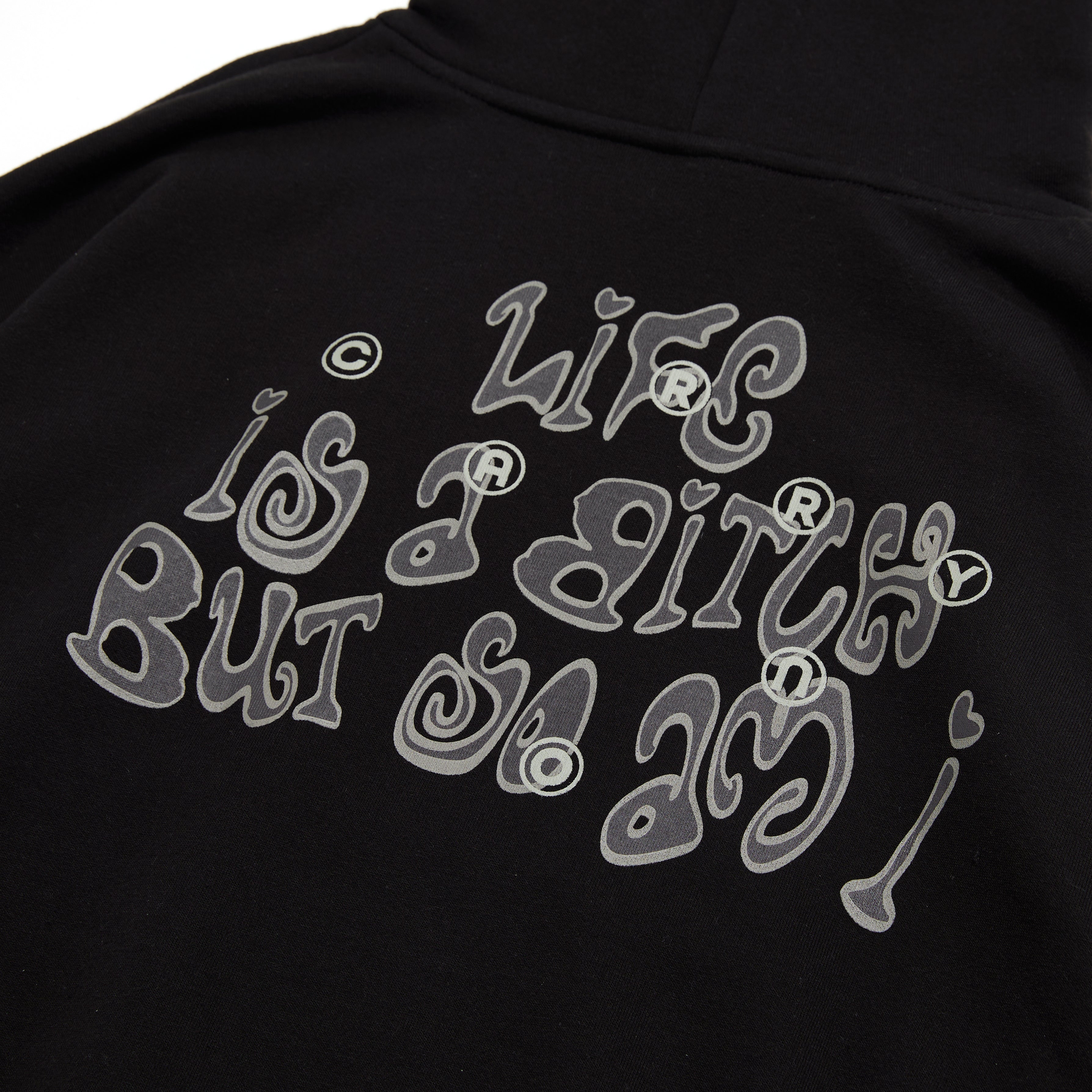 CARRYON 26 Pre-Spring LIFE IS A BITCH Hoodie 內刷毛帽T  黑色